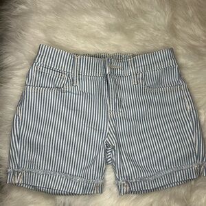 Old Navy Blue and White Striped Denim Shorts